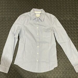 Blue and white striped dress shirt